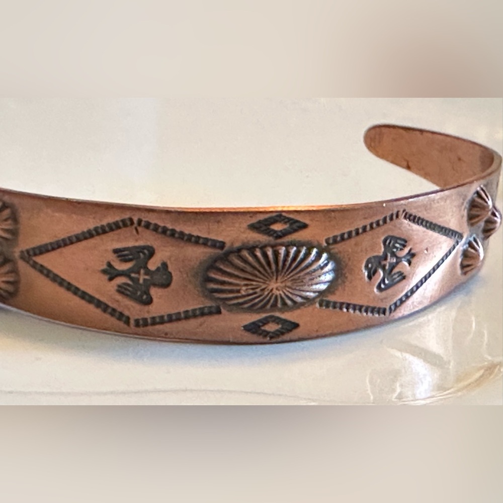 Engraved Copper Cuff Bracelet - Picture 2 of 4